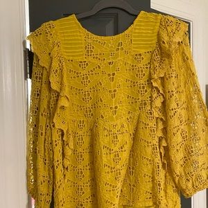 Anthropologie yellow blouse. Thicker material.